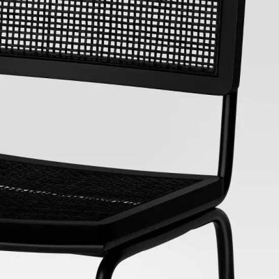 Errol Cane and Wood Counter Height Barstool with Metal Legs Black - Threshold&trade; image {4}