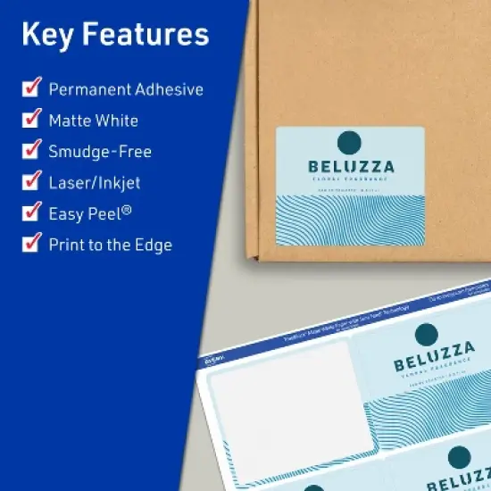 Avery TrueBlock Matte White Paper Labels,  3" x 3-3/4" Rectangle image {1}