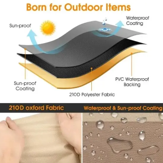 Rocker Chair Cover  420D Waterproof Patio Outdoor 2 Piece Set image {3}