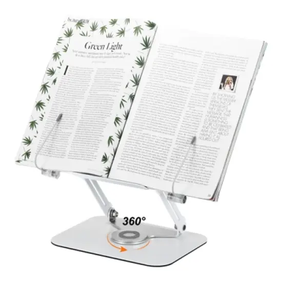 Unique Bargains Wood Aluminum Alloy Adjustable Foldable Book Stand Brown 1 Pc image {5}