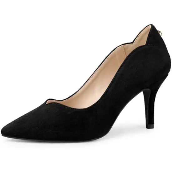 Allegra K Women's Pointed Toe Pull on Stiletto Heels Pumps image {6}