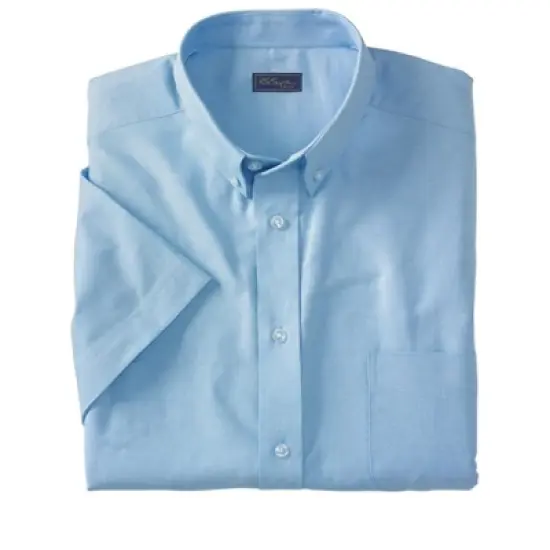 KS Signature by KingSize Men's Big & Tall  Wrinkle Free Short-Sleeve Oxford Dress Shirt image {1}