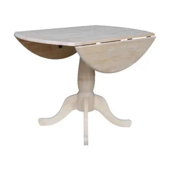 Timothy Round Drop Leaf Table - Unfinished - International Concepts image {4}