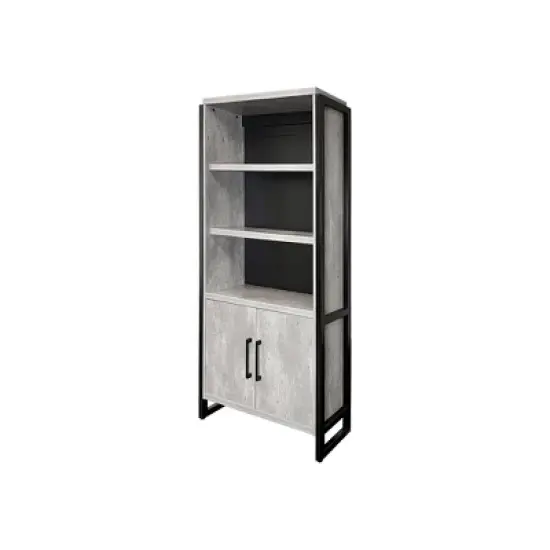 78" Mason Modern Wood Laminate Bookcase with Doors - Martin Furniture image {1}