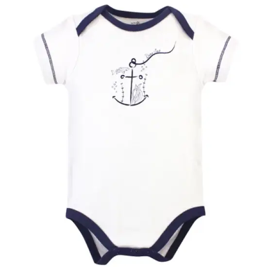 Touched by Nature Organic Cotton Bodysuits 5pk, Blue Whale image {3}