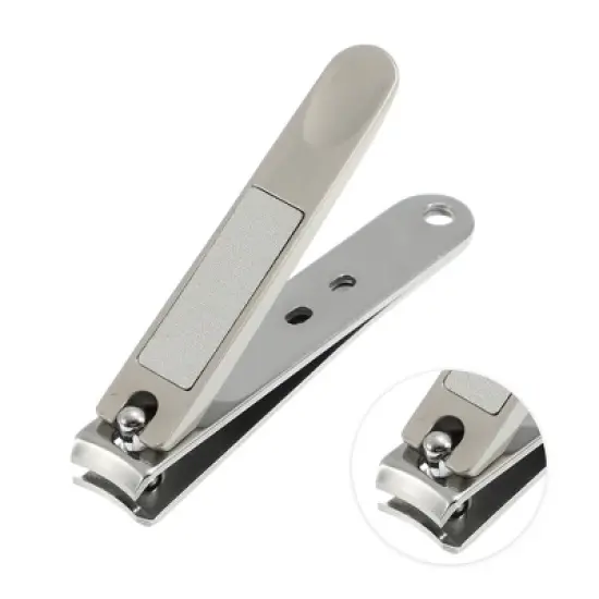 Unique Bargains Nail Clippers Nail Clipper Set for Nail Care Portable Stainless Steel Silver Tone Titanium Tone 3 Pcs image {2}