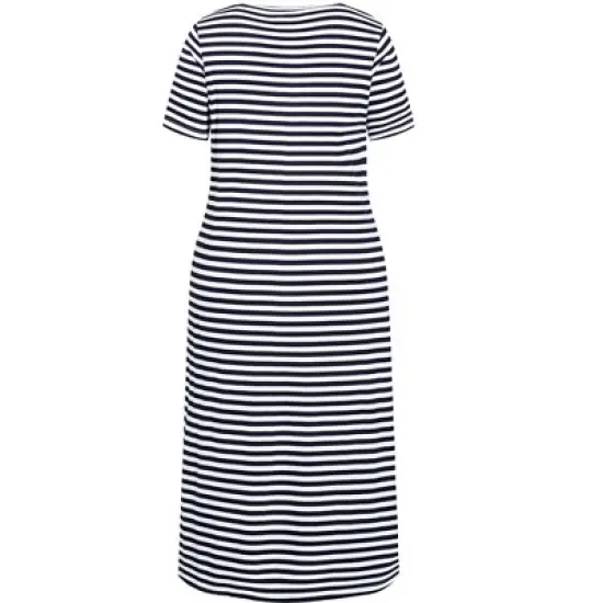 Women's Plus Size Stripe Nightdress - navy | EVANS image {3}