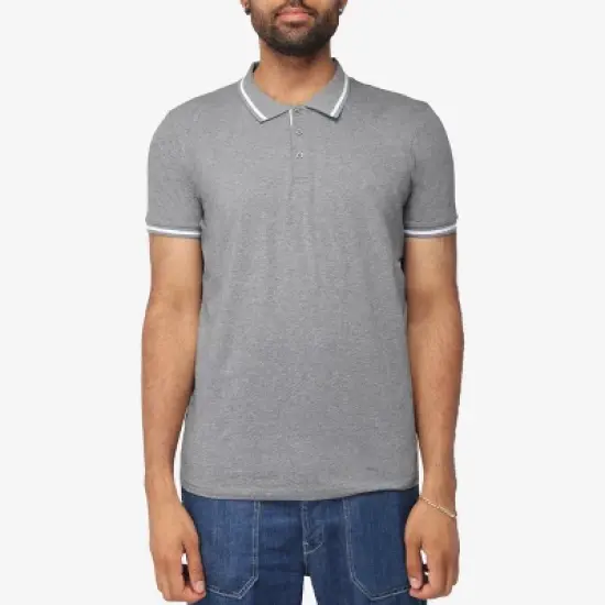 X RAY Men's Basic Short Sleeve Tipped Polo image {17}