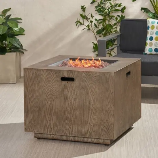 Wellington 33" Square Iron Gas Fire Pit - Christopher Knight Home image {2}