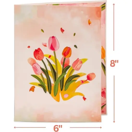 Frndly by Paper Love 3D Tulip Plant Pop Up Card, For All Occasion - Handcrafted 100% Recycled and Eco-Friendly, 8" x 6" Cover image {2}