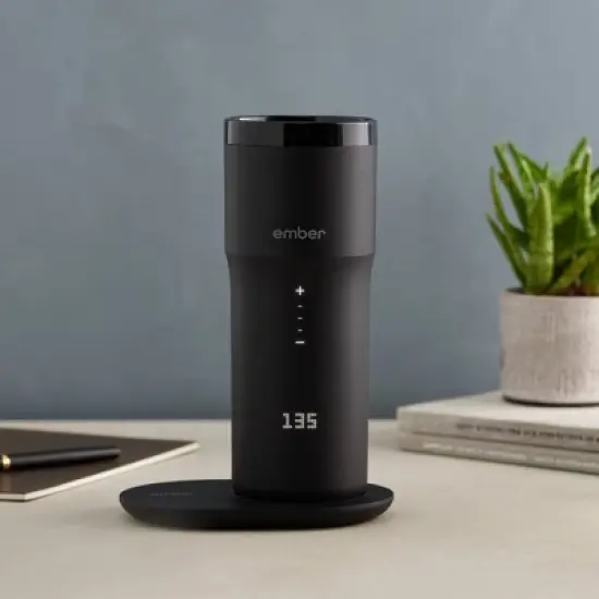 Ember Travel Mug 2+ 12oz Temperature Control Smart Mug Black: Stainless Steel Tumbler with Lid, Hand Wash, Hot & Cold Use image {5}