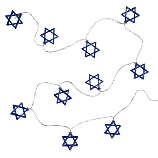 Northlight 10ct Star of David  Lights - White LED - 5' - Clear Wire image {3}