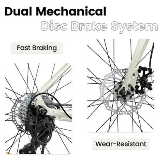 VASIP 700C Road Bike - 28" Lightweight Aluminum Frame, Disc Brakes, 16-Speed, Fast Acceleration - Men's/Women's Bicycle image {4}