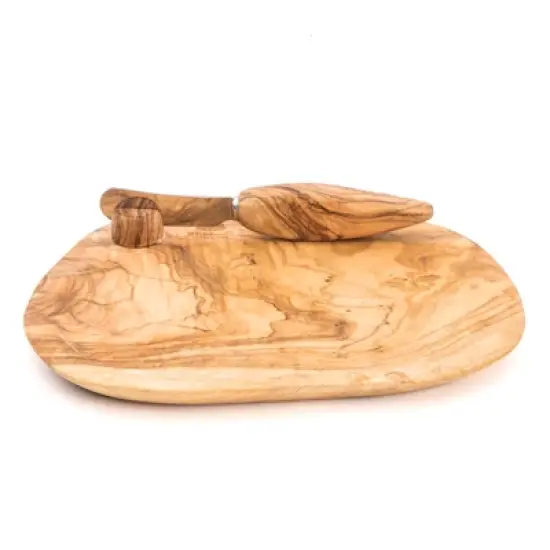 Berard France Olive Wood Handcrafted Butter Dish & Knife image {3}