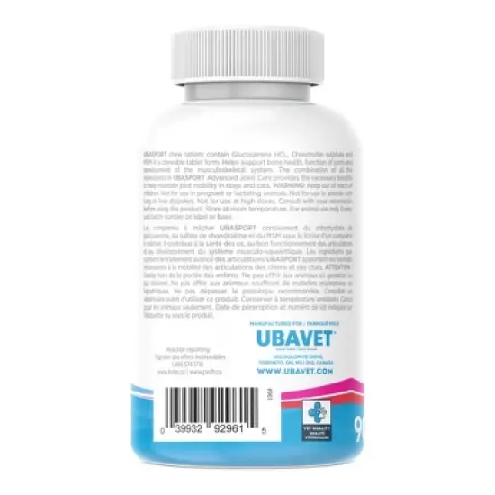 UBAVET UBASPORT Advanced Joint Care Tablets for Dogs & Cats (90 ct) image {2}