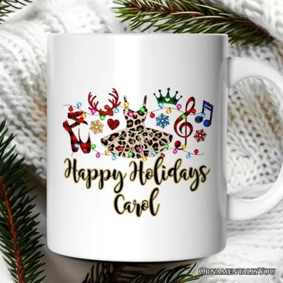 Ballet Buffalo Plaid Christmas Mug, Dance Teacher Gift (Non-Custom Only)| OrnamentallyYou image {2}