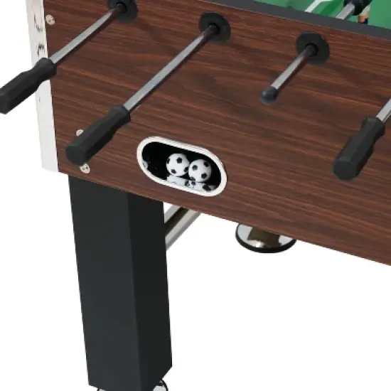 Sunnydaze Indoor Classic Faux Wood Foosball Soccer Game Table with Manual Scorers and Folding Drink Holders - 5' image {2}