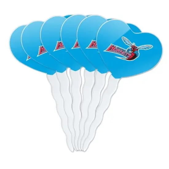 Delaware State University Primary Logo Heart Love Cupcake Picks Toppers Decoration Set of 6 image {7}