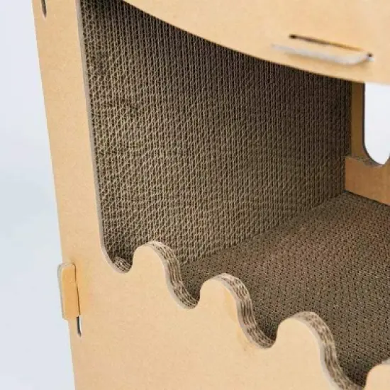 Petique Feline Penthouse Cat House Sustainable Non Toxic Recycled Cardboard Cat and Kitten Play Home Pet Furniture and Relaxation Scratching Boards image {2}