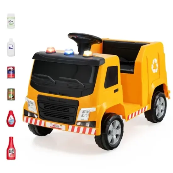 Costway 12V Recycling Garbage Truck Electric Ride On Toy Remote w/Recycling Accessories image {12}