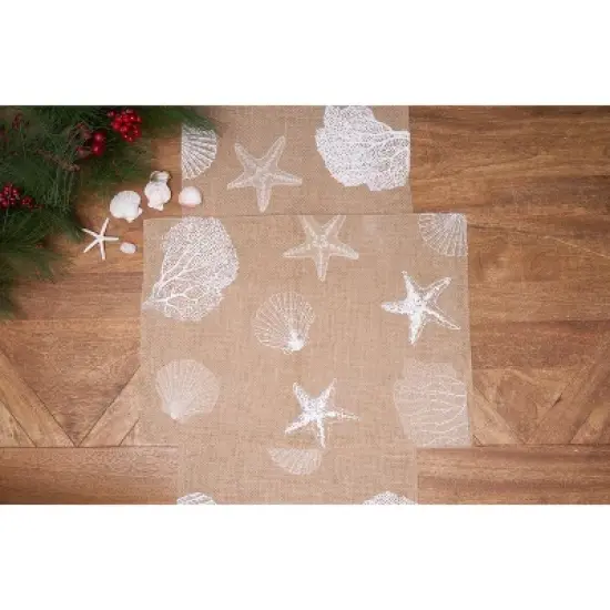 C&F Home Sandy Coast Starfish Coral Shells Placemats Set of 6 Beach Coastal, 14" x 20" image {3}
