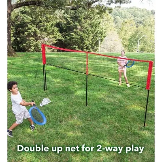 HearthSong Jumbo 3-in-1 Three-Way Game Set Featuring Badminton, Tennis and Volleyball for Kids image {5}
