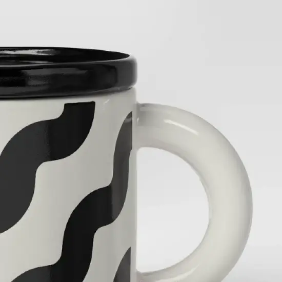 17 fl oz Stoneware Squiggly Print Lidded Mug - Room Essentials&trade; image {3}