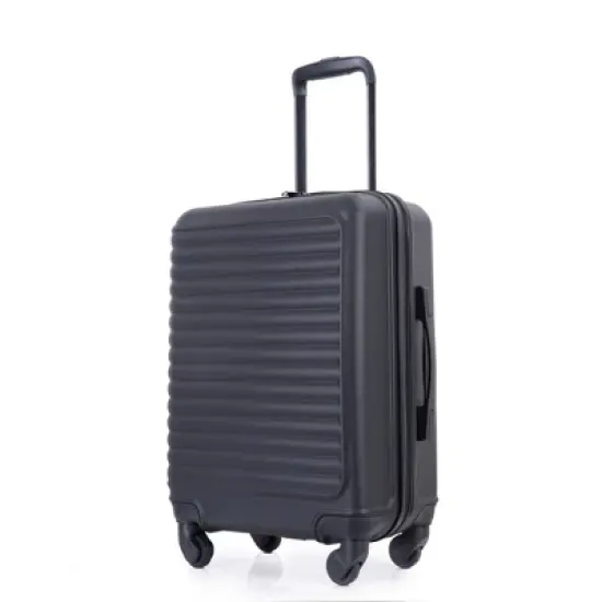 Gulches 20" Lightweight Carry-On Luggage, Spinner Wheels, Black, Durable ABS Material image {4}