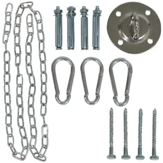 Sunnydaze Audrey Olefin Fabric Outdoor Hammock Chair Swing with Bamboo Wood Armrest and Cushion - 260 lb Weight Capacity - Red image {6}