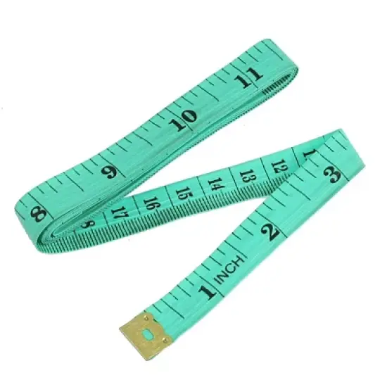 Unique Bargains Soft Plastic Flexible Tailor Seamstress Ruler Tape Measure Green 0.5"x60" 1 Pc image {4}