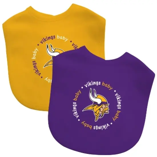 BabyFanatic Officially Licensed Unisex Baby Bibs 2 Pack - NFL Minnesota Vikings image {1}