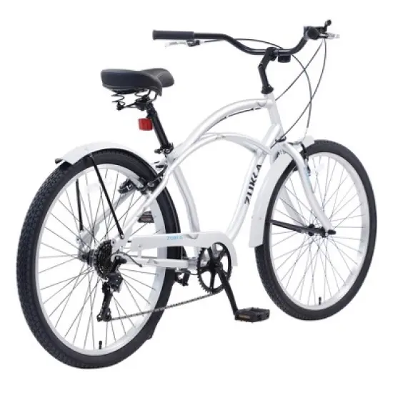 Gulches 26-Inch Beach Cruiser Bicycles - 7 Speed, Silver for Leisure and Commute image {6}