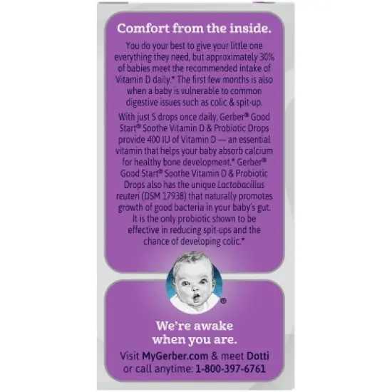 Gerber Soothe Vitamin D & Probiotic Drops - .34 fl oz image {3}