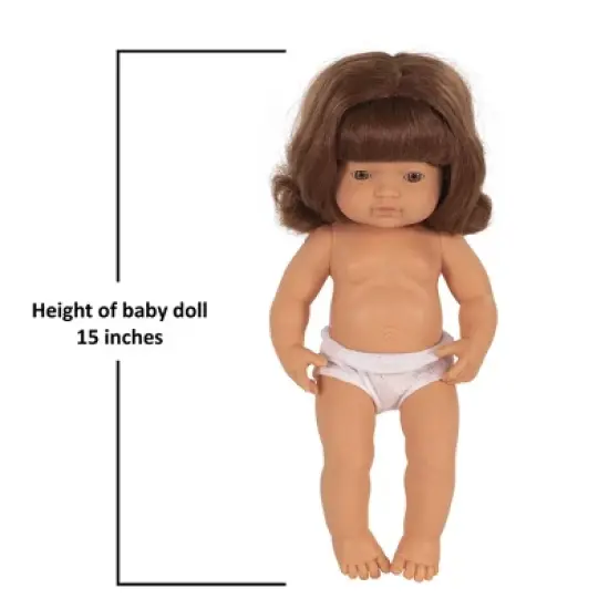 Miniland Educational Anatomically Correct 15" Baby Doll, Girl, Red Hair image {2}