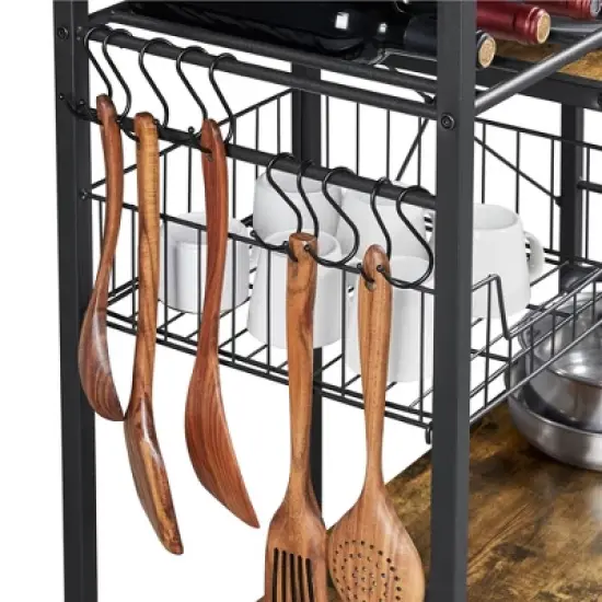 Yaheetech Kitchen Storage Shelves with 10 Hooks image {6}