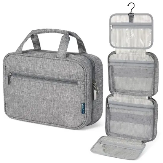 PAVILIA Hanging Toiletry Bag Travel Women Men, Foldable Cosmetic Organizer, Water Resistant Makeup Accessories Essentials Kit image {13}