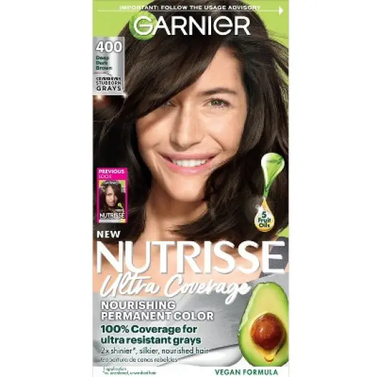Garnier Nutrisse Ultra Coverage 100% Gray Coverage Permanent Hair Color image {10}