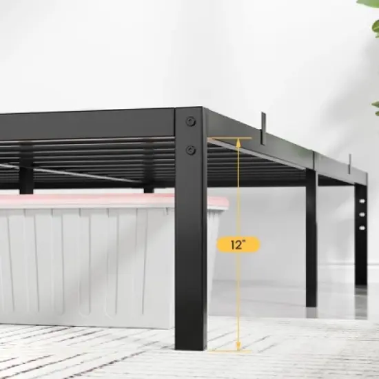 Garvee 14 Inch Twin/Full/Queen Bed Frame with Storage,Metal Platform Twin Bed Frame No Box Spring Needed Steel Slat Support Easy Assembly image {1}