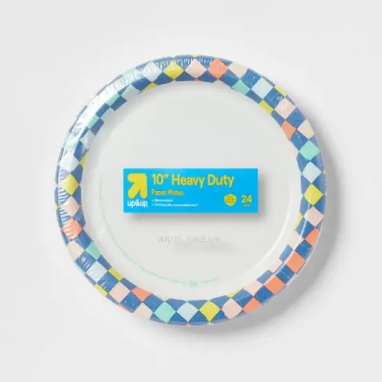 Disposable Plate 10" - Checkered - 24ct - up&up&trade; image {3}