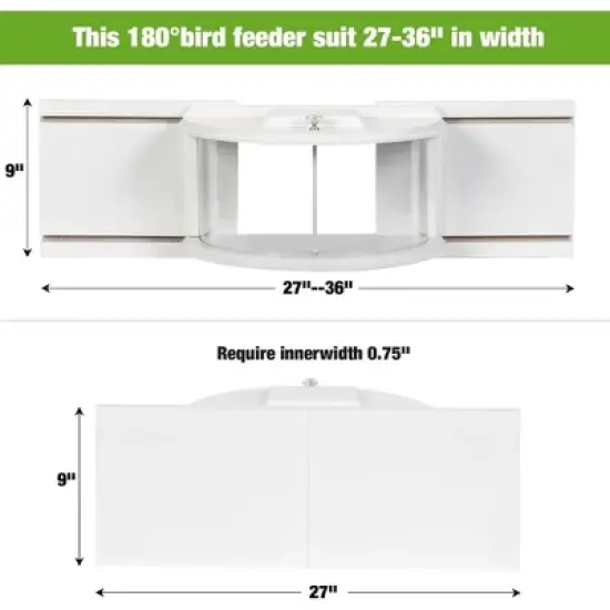 Snynuxx Window Bird Feeder Inside House with 180&deg; Clear View, Durable Wood and Safe Birder Feeder, White image {6}
