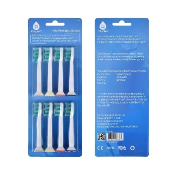 Pursonic Generic  Sonicare Replacement Toothbrush Heads - 8ct image {3}