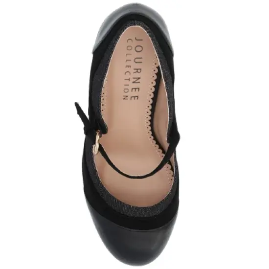 Journee Collection Womens Siri Round Toe Mid Block Heel Pumps image {3}