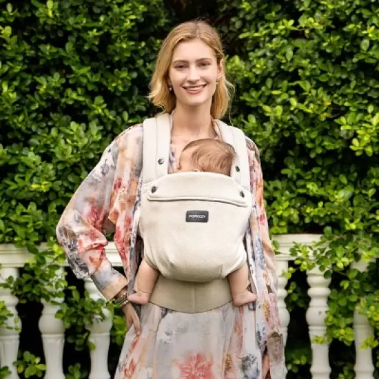 Momcozy Baby Carrier with Natural Cotton Linen image {1}