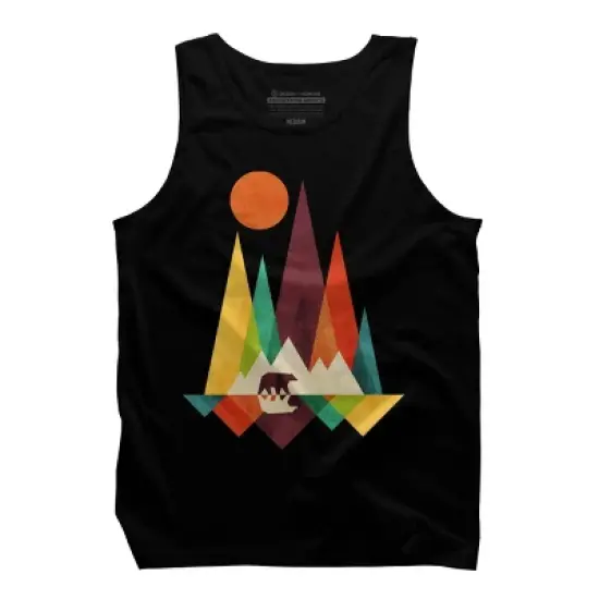 Men's Design By Humans Mountain Bear By radiomode Tank Top image {6}