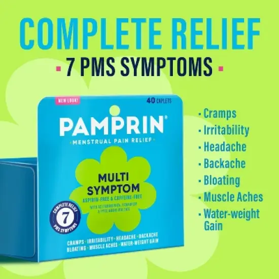 Pamprin Multi-Symptom Menstrual Pain Reliever Acetaminophen Caplets - 40ct image {3}