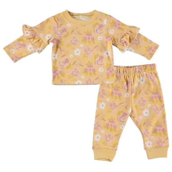 Chick Pea Baby Girl Layette Long Sleeve Newborn Onesie and Pants Jogger Set image {9}