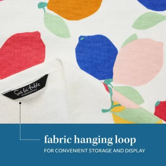 Sur La Table Kitchen Essentials 4pk 16"x28" Lemon Zest Citrus Fruit Kitchen Towel Set: 100% Cotton, Machine Washable, Woven Pattern image {6}