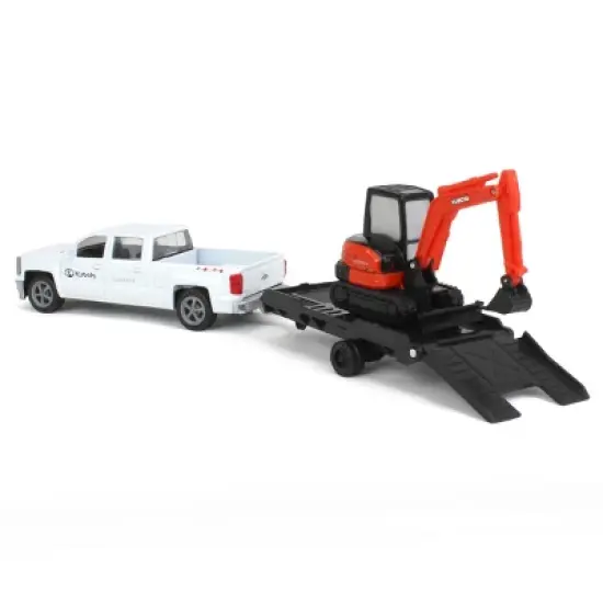 New Ray 1/43 Chevy Pickup and Trailer with Kubota KX040-4 Excavator SS-34223 image {1}