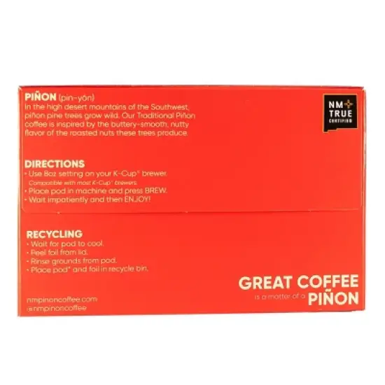 New Mexico Pinon Traditional Pinon Single Serve Medium Roast Coffee - 10pk/4.6oz image {6}
