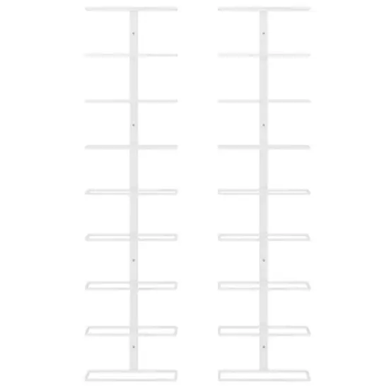 vidaXL Wall Mounted Wine Rack for 9 Bottles in White Iron - Stylish and Durable Beverage Storage Solution for Modern Kitchen, Pantry, or Bar image {3}